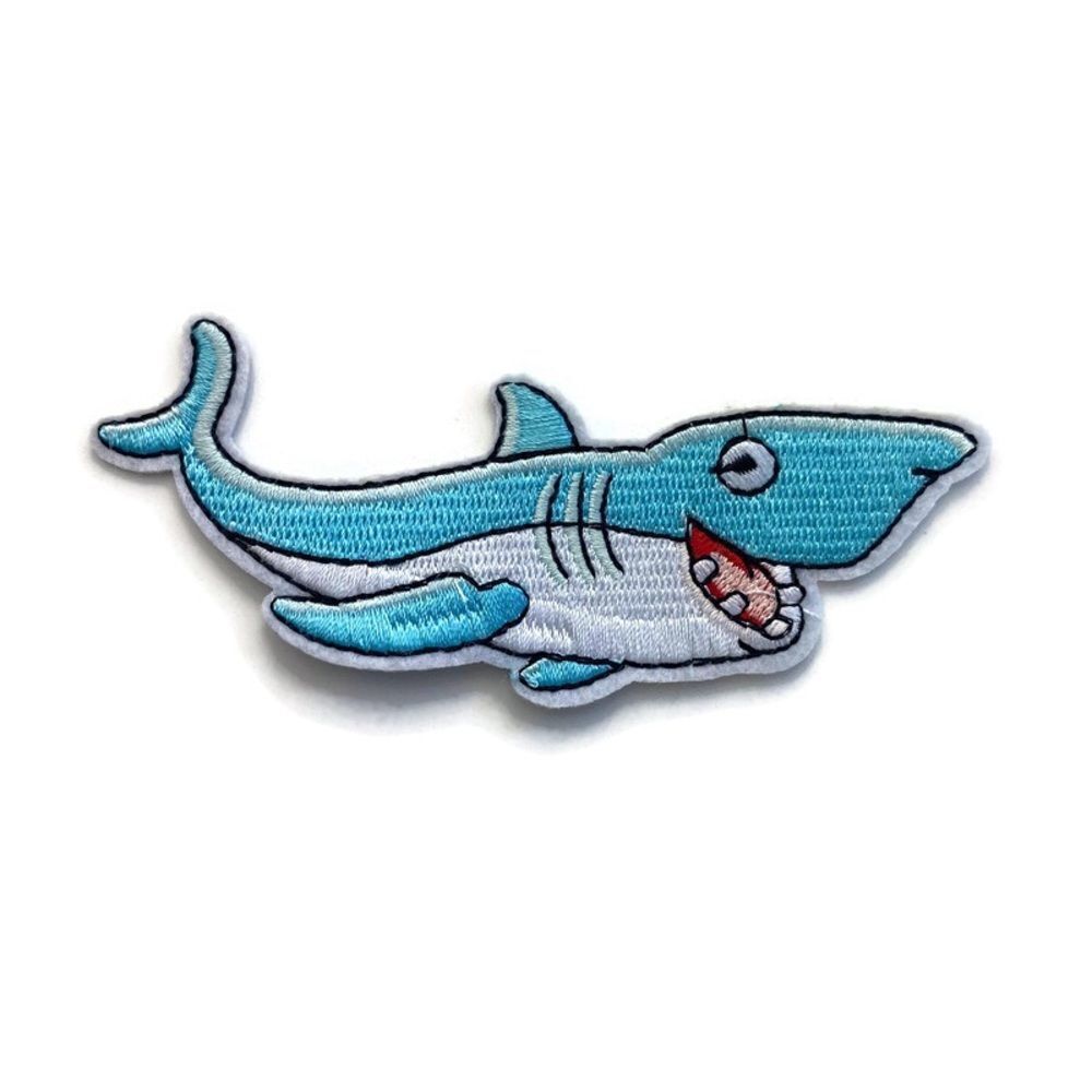 Happy Shark Embroidered Patch